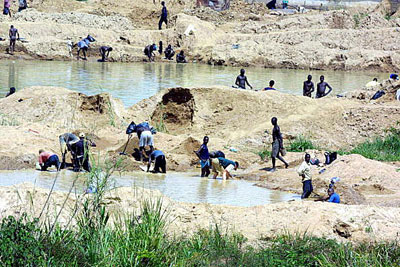 Tagebau in Ghana