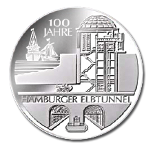 100 Jahre Elbtunnel Silbermünze