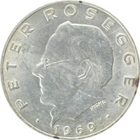 25 Schilling Silbermünze Peter Rosegger
