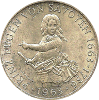 25 Schilling Silbermünze Prinz Eugen von Savoyen