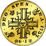 1732 Gold Münze Dukate Rückseite