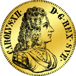 1702 Gold Münze Doppel Dukaten Bildseite