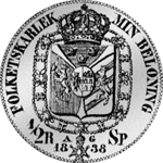 1838 Rückseite 1/2 Reichs Taler Spezies Silber Münze 