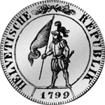 1799 Ein Frank 10 Batzenstück Silber Münze Bildseite