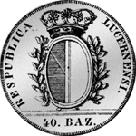 1796 Silber 40 Batzen Neutaler Münze Luzern