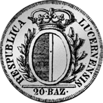 1795 Münze Silber 20 Batzen 2 Franken Halber Taler Luzern