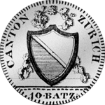 1812 Silber Münze Frank 10 Batzen Zürich 