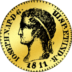 Gold Münze 1809 1/4 Quadrupel 80 Reales de Vellon Spanien 