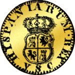 1765 1 Piaster Taler Gold Carolin 1/16 Quadrupel Münze Spanien