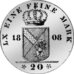 Rückseite 6 Batzen 20 Kronen Stück Münze Silber 1808