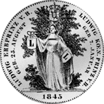 1845 Taler Stück 2 Vereins Münze Silber Rückseite