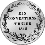 1818 Rückseite Silber Münze Konventions Taler 
