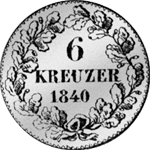 1840 Kreuzer Stück Silber Münze 6 Rückseite