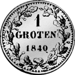 1840 Silber Münze 1/72 Taler Groten 