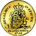 Rückseite Gold Münze Dukaten 1746