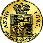 Rückseite Gold Münze 1/2 Sovereign 1825