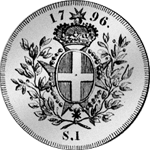 1796 Rückseite Silber Münze Scudo Taler 12 Tari 