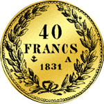 1831 Gold Münze 40 Franken Stück 