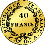 40 Franken Stück Gold Münze 1805