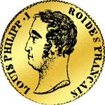 Gold Münze 20 Franken Stück 1840 Rückseite