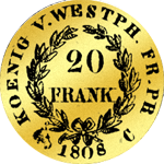 20 Franken Stück Gold Münze 1808