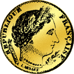 1850 Gold Münze 10 Franken Stück