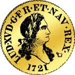 Einfacher Luisdór Gold Münze 1721