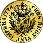1774 Gold Münze Schild Louisdór 