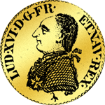 1774 Rückseite Gold Münze Schild Louisdór 