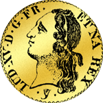 1768 Gold Münze Schild Louisdór Rückseite