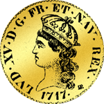 Halber Münze Noailles Louisdór Gold 1717