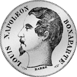 Fünf Franken Stück Silber Münze 1852