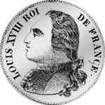 Fünf Franken Stück Silber Münze 1815
