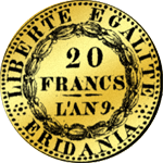 Rückseite Marengo Napoleon 20 Franks Gold Münze 1800