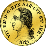Münze Gold Lira 20 1821