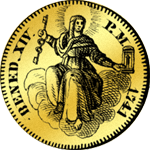 Zechine 1741 Gold Münze