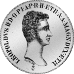1833 Hetrurien Pisis Taler Silber Münze