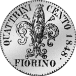 1848 Paoli Fiorino Lire Silber Münze